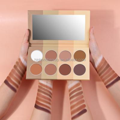 China Waterproof Top Selling Highlighter Customize Colors Pressed Powder Makeup Highlighter And Contour Palette for sale