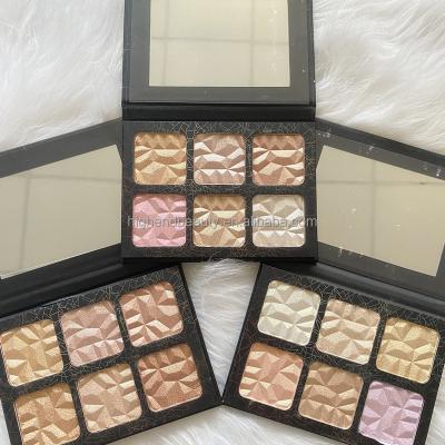 China Top Selling Private Label Makeup Highlighter Bar Palette Black Waterproof Packing Pressed Powder Diamond Highlighter for sale