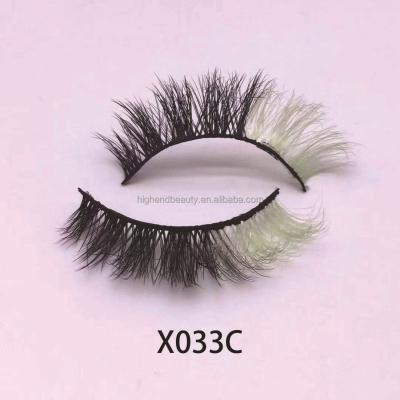 China Halloween Mink Colored Long Dramatic False Feather Eyelashes Party Colorful False Eyelashes Makeup Tools for sale