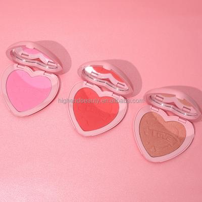 China Waterproof Simple Makeup Blusher Sunset Colors Pressed Pigments Blusher Palette for sale