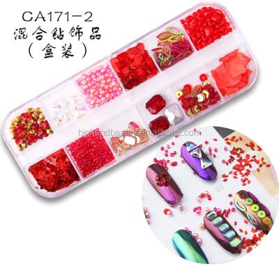 China Finger Nail Art 12 Colors Nail Art Glitter Sequins, Metallic Colorful 3D Nail Sticker Foil Flake Manicure Faux Stone Nail Decals for sale