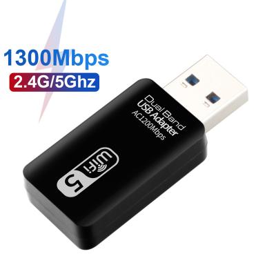 China Toplinkst Bestselling 2.4ghz&5.8ghz USB 3.0 wifi desktop dongle from Toplinkst CE ROHS for PC RTL8812BU 1300Mbps WiFi Adapter for sale