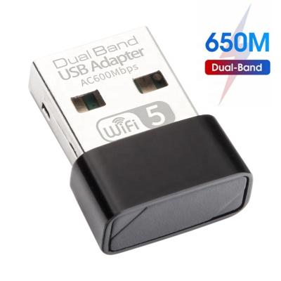 China mini wifi 11ac dongle rtl8811cu desktop portable dual band wireless 650mbps network card for pc wifi usb adapter for sale