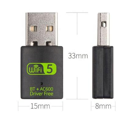 China Driver RTL8821CU AC600 free wireless usb wifi adapter 802.11ac 650Mbps BT desktop usb wifi dongle for PC for sale