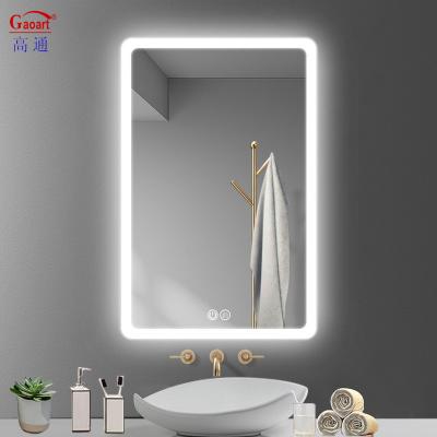 China Illuminated New Arrival Hotel Led Light Salon Backlit Bath Vanity Full Length Attached Wall Hanging Smart Mirror For Bathroom for sale