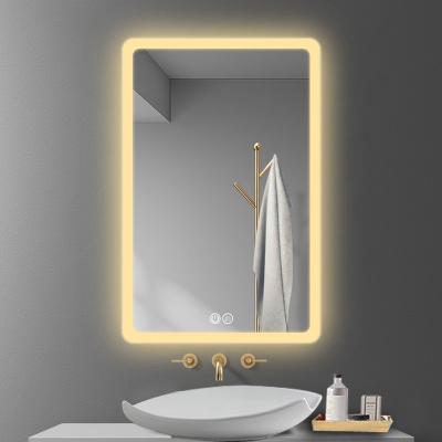 China Illuminated Hot Selling Smart Backlit Bath Salon Bathroom Attached Full Length Large Hanging Wall Mirror With Led Light for sale