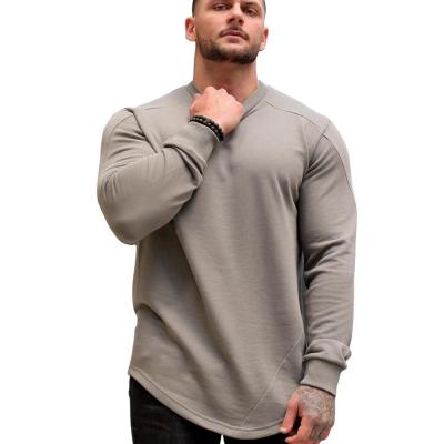 China 2021 OEM Anti-Wrinkle Men's Long Sleeve Bodybuilding Weightlifting Motivational Street Wear Mens T Shirts for sale