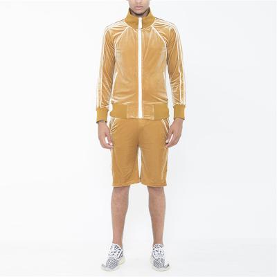 China Breathable Fashionable Full Zip Hoodie With Shorts Velvet Velvet Jacket Mens Premium Clothing Tracksuits for sale