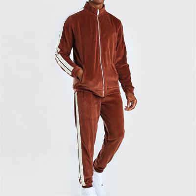 China Wholesale Fashionable Custom Made Breathable Velor Skinny 2 Piece Tracksuit Men Refine Slim Fit Hoodies Sweat Suit Set for sale