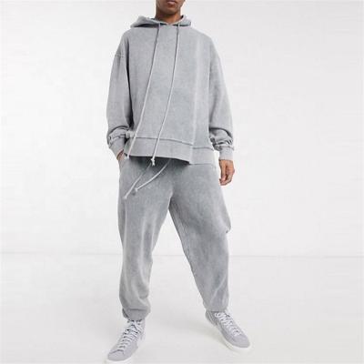 China Winter Tech Fleece Jogger Wash Vintage Breathable Streetwear Plus Size Tracksuit Sweatsuit Sets For Men for sale