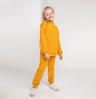 China 2021 Low MOQ Price Breathable Cheap Autumn Clothing Kids Baby Wear Hooded Set Children Sport Sweatsuits for sale