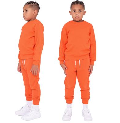 China 2021 Breathable Wholesale Custom Kids Wear Crewneck Sweatsuit Unisex Kids Clothing Sets for sale