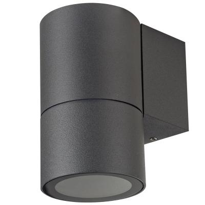 China Long Lifespan GU10 Gray Lamp Waterproof Ip 65 Outdoor Modern Decorative Black Lamp Cylinder Wall Mounted Lighting Through Led Wall Lamp for sale