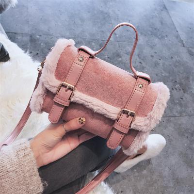 China None Wholesale Winter Valentine's Day Women's Elegant Fashion Plush Bag Cross - Body Fur Handbag for sale