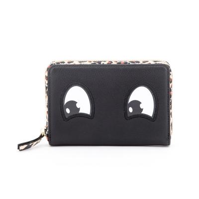 China Big Eyes Card Holder Wallet PU Clutch Bag Waterproof Stylish Cute Cute Short Wallet for sale