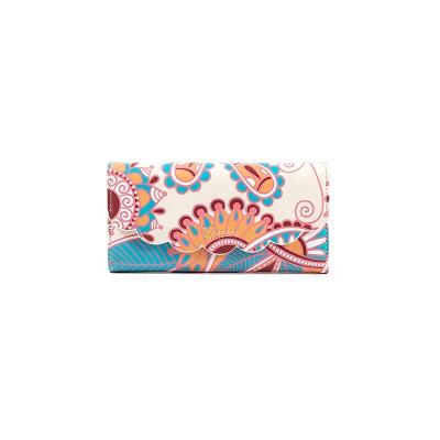 China Large Capacity Snap Card Long Waterproof Cash Storage Ladies Wallets With Printed Pattern for sale