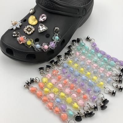 China Wholesale Cheap Jelly Acrylic Shoe Charm Chain Hot Amazon Style Shoe Clog Charms Accessories for sale