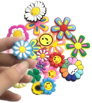 China Clog 2022 Hot Selling Cute Colorful Wholesale Rubber Charm Flower Series PVC Shoe Decorations for sale