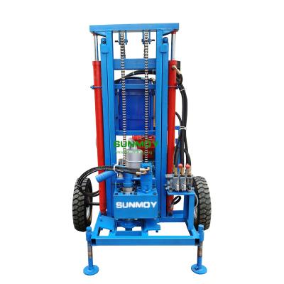 China Construction worksÂ   80m Diesel Engine Hydraulic Drilling Rig Rock and Soil Rig Portable Water Well Drilling Machine for sale