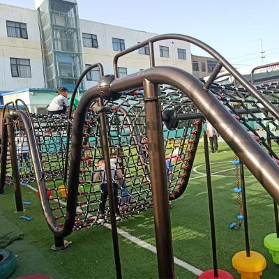 China Popular New Design Steel/Polyester rope/LLDPE/Others Children Physical Training Series Galvanized Steel Frame Sailing Rope Net Climbing Playground for sale