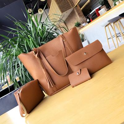 China Fashion Luxury Custom Leather Handbag Set Luxury Oversized Women Tote Bag Son-mother Three-piece Fashion Shoulder Women Handbag 2021 for sale