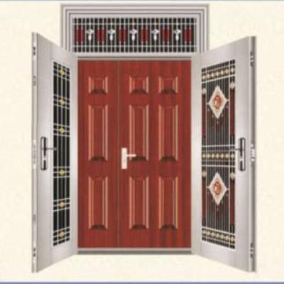 China Fire protection heat transfer printing fire door within 30 60 90 min protect metal door colorful wooden panel door for sale