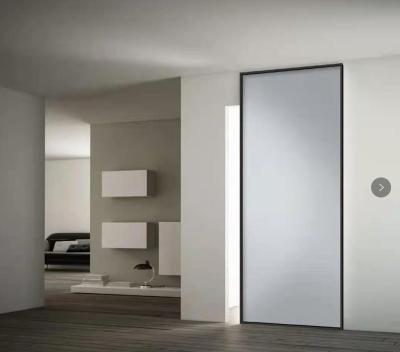 China Aluminum honey fire protection art panel glass barn door combined inside core sound proof interior door for sale