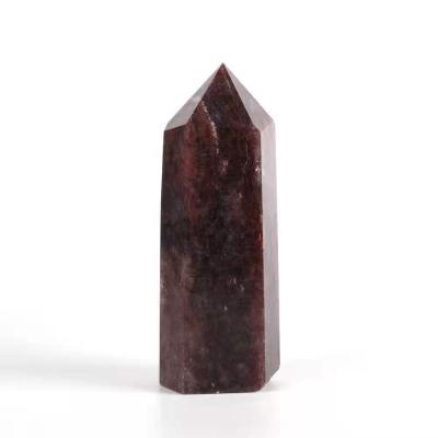 China Donghai Strawberry Tip Single Crystal Hexagonal Column Prism Stone Ornaments for sale