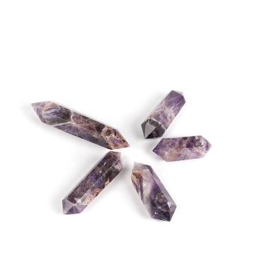 China Donghai Factory Wholesale Dreamer Double - Headed Amethyst Column Six Prism Stone Ornaments for sale