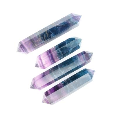 China Wholesale Natural Custom Donghai Minaret Double Gem Point Fluorite Peel Point Crystal Healing Stone for sale