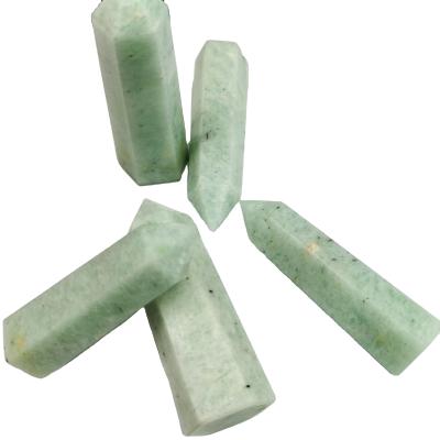 China Wholesale Natural Donghai Folk Crafts Healing Blue Stone Point Amazonite Crystals Quartz Wand Tower Obelisk for sale