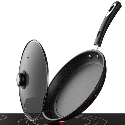 China Minimalist Kitchen Supplies Temperature Controlled Non-Stick Multifunctional Marble Coated Frying Pan for sale