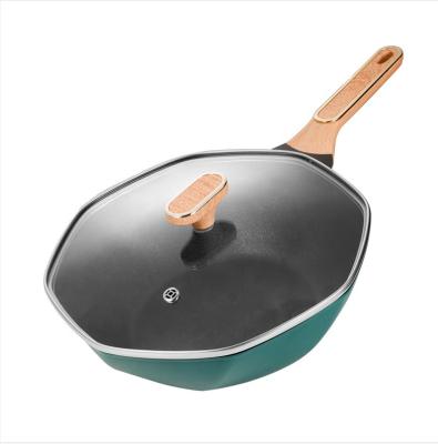 China Minimalist Widely Used Cooking Aluminum Cookware Scrambled Eggs Oil Household Nonstick Frying Pan for sale