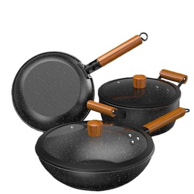 China Viable main kitchen utensils suitable for non stick frying pan round bottom pan milk pan for sale