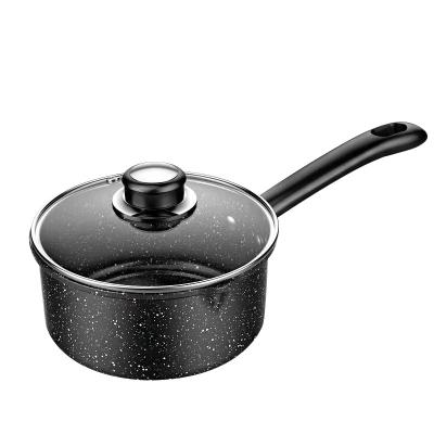 China Viable Portable Pan Milk Pot Stainless Steel Glass Single Handle Lid Stock Pot Cookware Set for sale