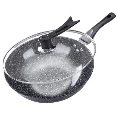 China Traditional hot sale maifan stone non-stick pan less smoke induction cooker oily gas suitable for wok iron pan for sale