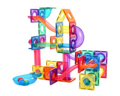 China Toy Educational Plastic Diy Bricks Electronic Roller Park Ball Track Blocks Paradise Slide Rail Tiles Building Block Toy Sets For Kids for sale