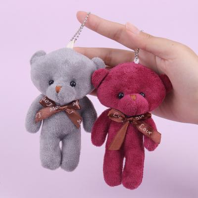 China 2021 promotion cute soft key chain toy plush teddy bear fashion small size mini stuffed miniature teddy bear soft for sale