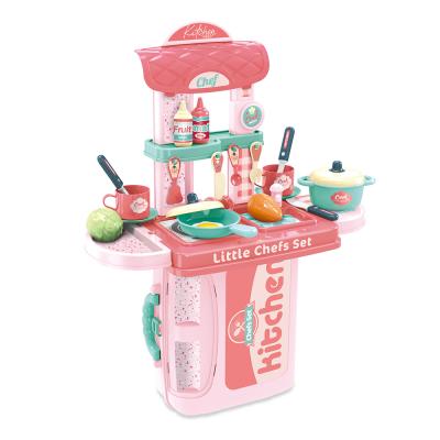 China 2021 Wholesale Price Multifunctional Kids Toy Girls Educational Cooking Pretend Play Kitchen Toy Sets With For Girls In Case Bag for sale