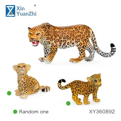 China PVC Plastic Animal Toys Set Mini Realistic Animal Leopard Toys Set For Children for sale