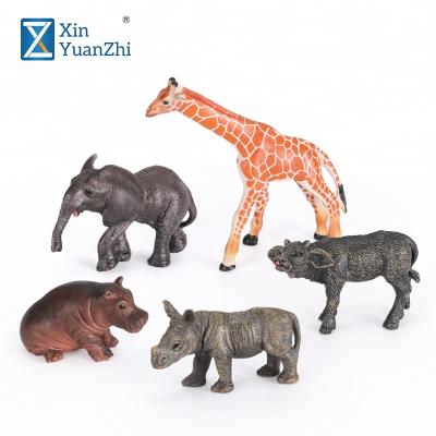 China hand painted realistic miniature jungle animal toy like real pvc set for kids for sale