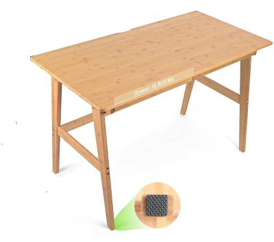 China Foldable Antique Bamboo Computer Desk Bamboo Home Desk With 2 Drawers Simple Modern Furniture Study Makeup Workstation for sale