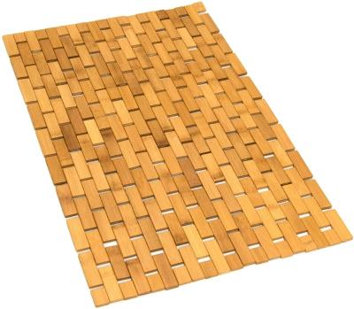 China Eco-Friendly Foldable Bamboo Bath Mat Bamboo Floor Rug for Kitchen, Bathroom, Pool, Sauna, or Door Step for sale