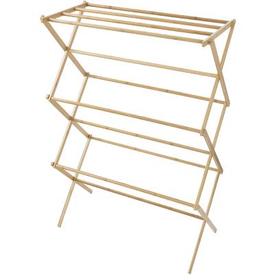 China Modern Foldable Bamboo Laundry Rack Clothes Bath Bamboo Drying Towel Rack for sale