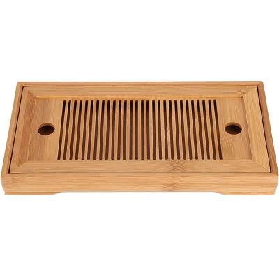 China Viable Chinese Bamboo Tea Tray Rectangular Bamboo Tea Table Serving Tray Kung Fu Tea Table Tray for sale