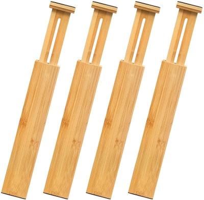 China Modern Expandable Drawer Organizer Bamboo Kitchen Divider Set Of 4 for sale