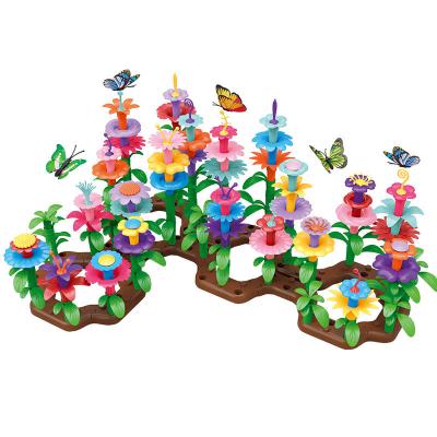 China Eco-friendly Material 148pcs 109pcs 52pcs Diy Flower Arrangement Game Set Educational Garden Toy Flower Building Blocks Toys For Children for sale