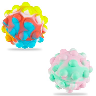 China Educational Funny Toy New Color 3d Stress Balls Stirring Toy Silicone Jumping Squeeze Push It Bubble Relaxing Bouncy Ball Gurgling Ball for sale