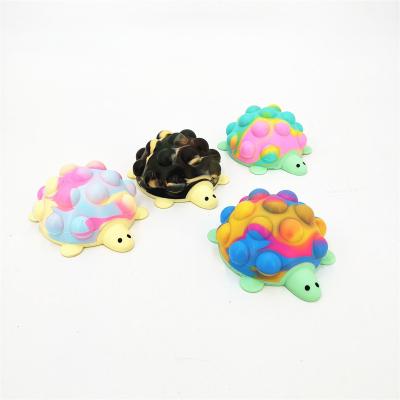 China Relieve Little Amazon Link 3d Stress Dye Turtle Silicone Squeeze Toy Keychain Push Popper Fidget Hot Selling Sensory Gift For Kids 2022 for sale