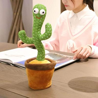 China Cute 120 Songs 120 Stuffed Flowerpot Twisting Talking Dancing Cactus Doll Singing Music Cactus Plush Toy for sale